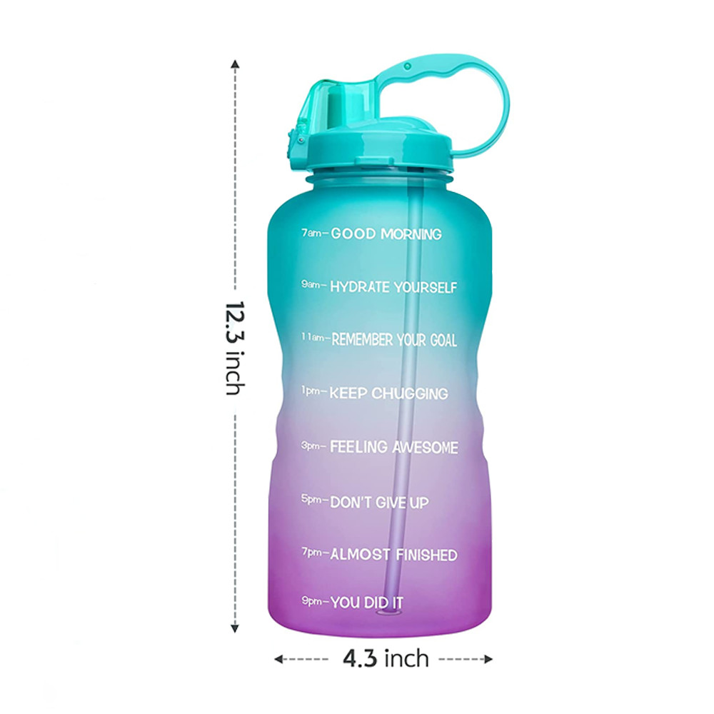 64 OZ Water Bottle with Motivational Time Marker & Straw