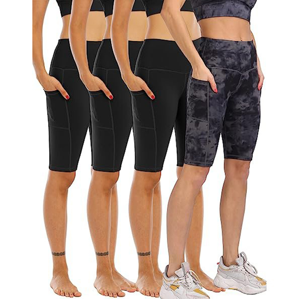 Biker Yoga Shorts with Pockets for Women,High Waisted Athlet