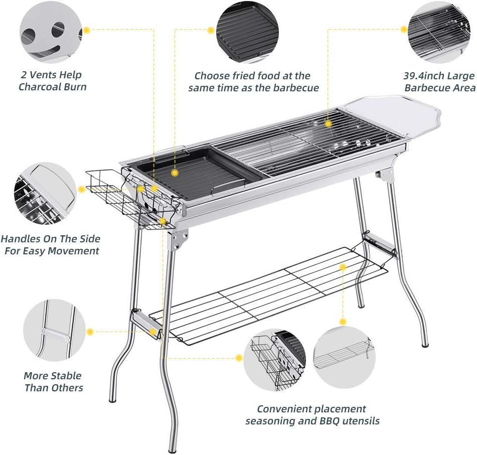 Portable Charcoal Grill,Outdoor BBQ Grill