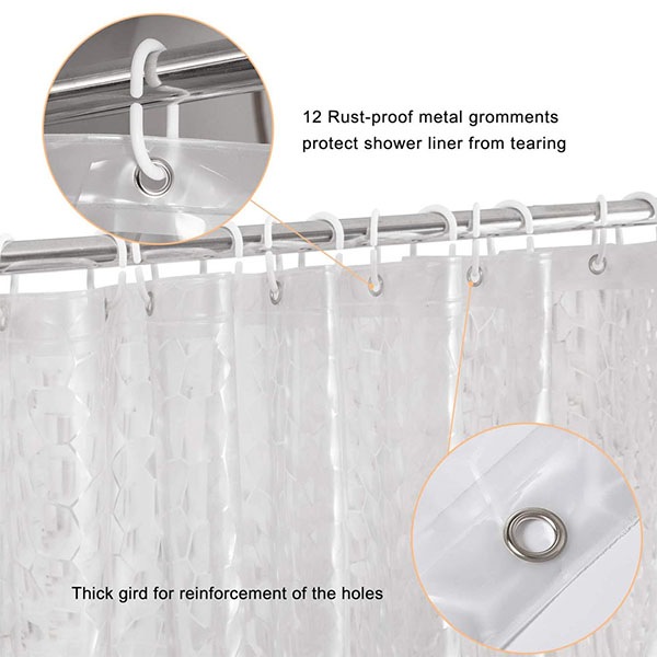3D Water Cube Clear Bathroom Shower Curtains