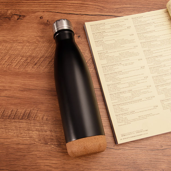 Double Walled Cola Shape Thermos with cork bottom