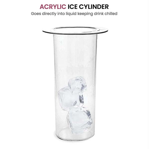 1 Gallon Glass Beverage Dispenser with Ice Cylinder 