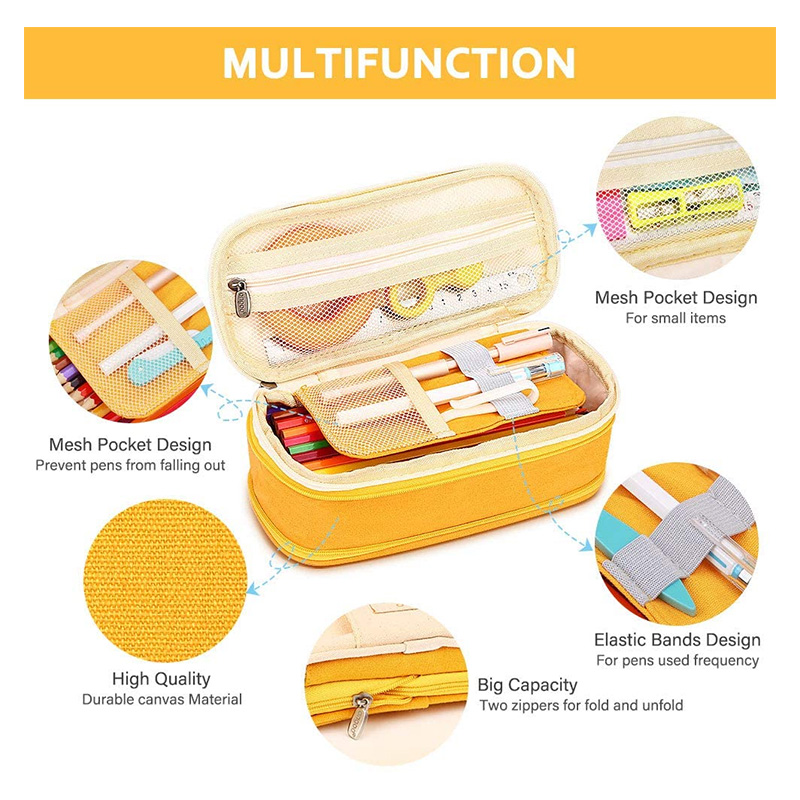 Canvas series large capacity stationery pen case