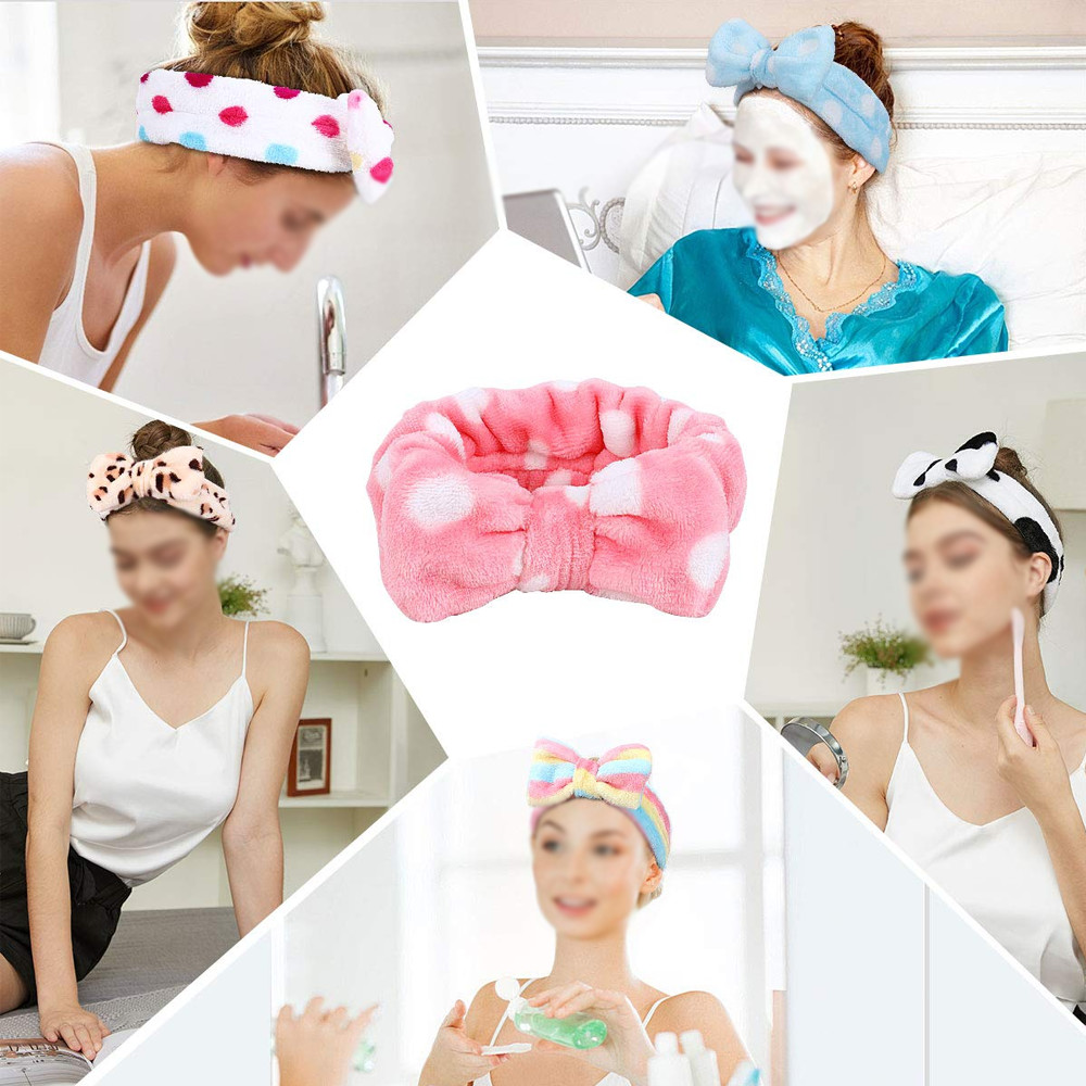  Fleece Bowknot Shower Elastic Hair Band