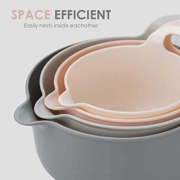 4 Piece Nesting Plastic Mixing Bowl Set 