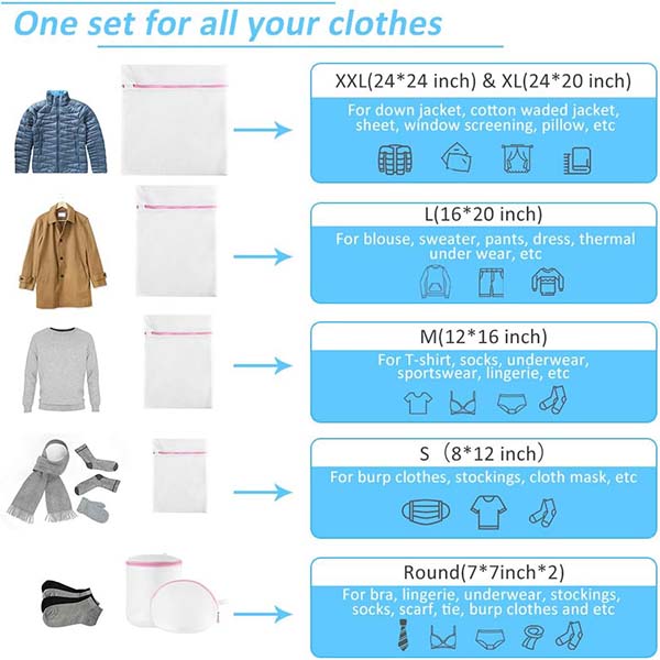 7Pcs Mesh Laundry Bags