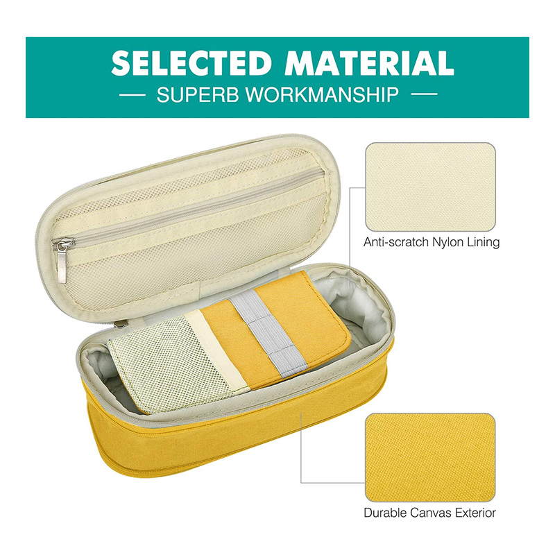 Canvas series large capacity stationery pen case