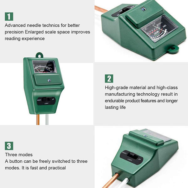 3-in-1 Soil Moisture/Light/pH Tester