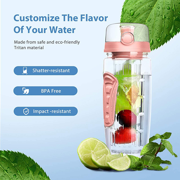 32 OZ Sport Fruit Infuser Water Bottle