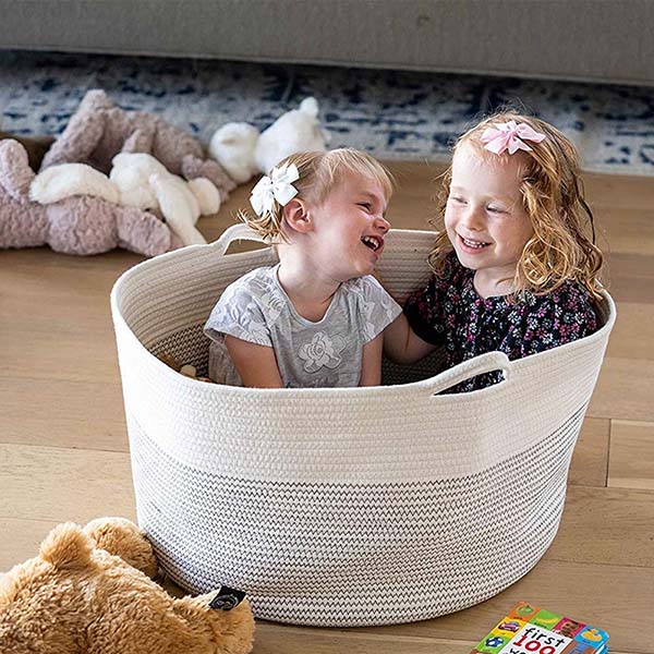 Woven storage basket