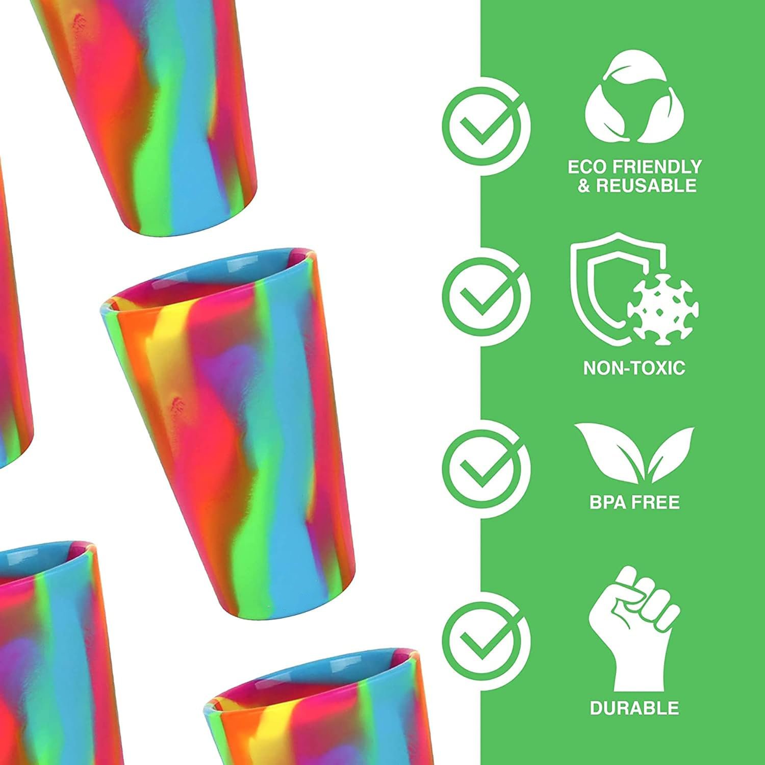 Silicone Pint Glasses: 4 Pack Headwaters