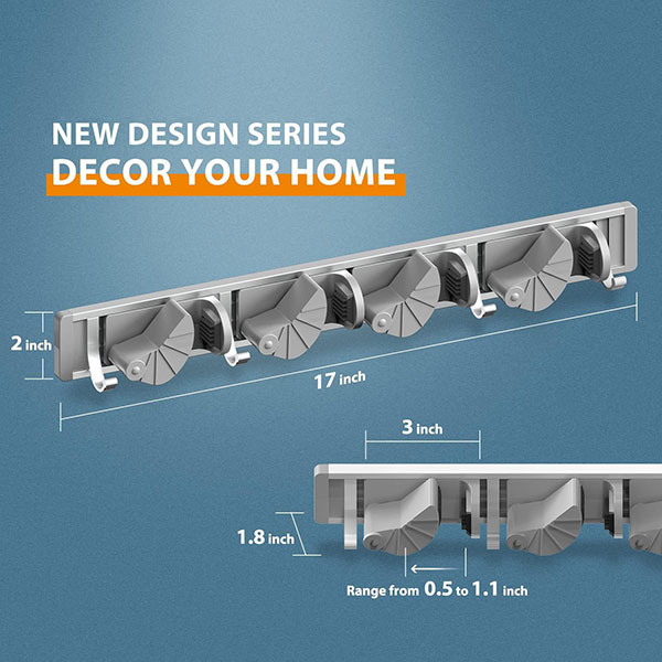 Mop Broom Holder Wall Mount Pantry Organization and Storage 