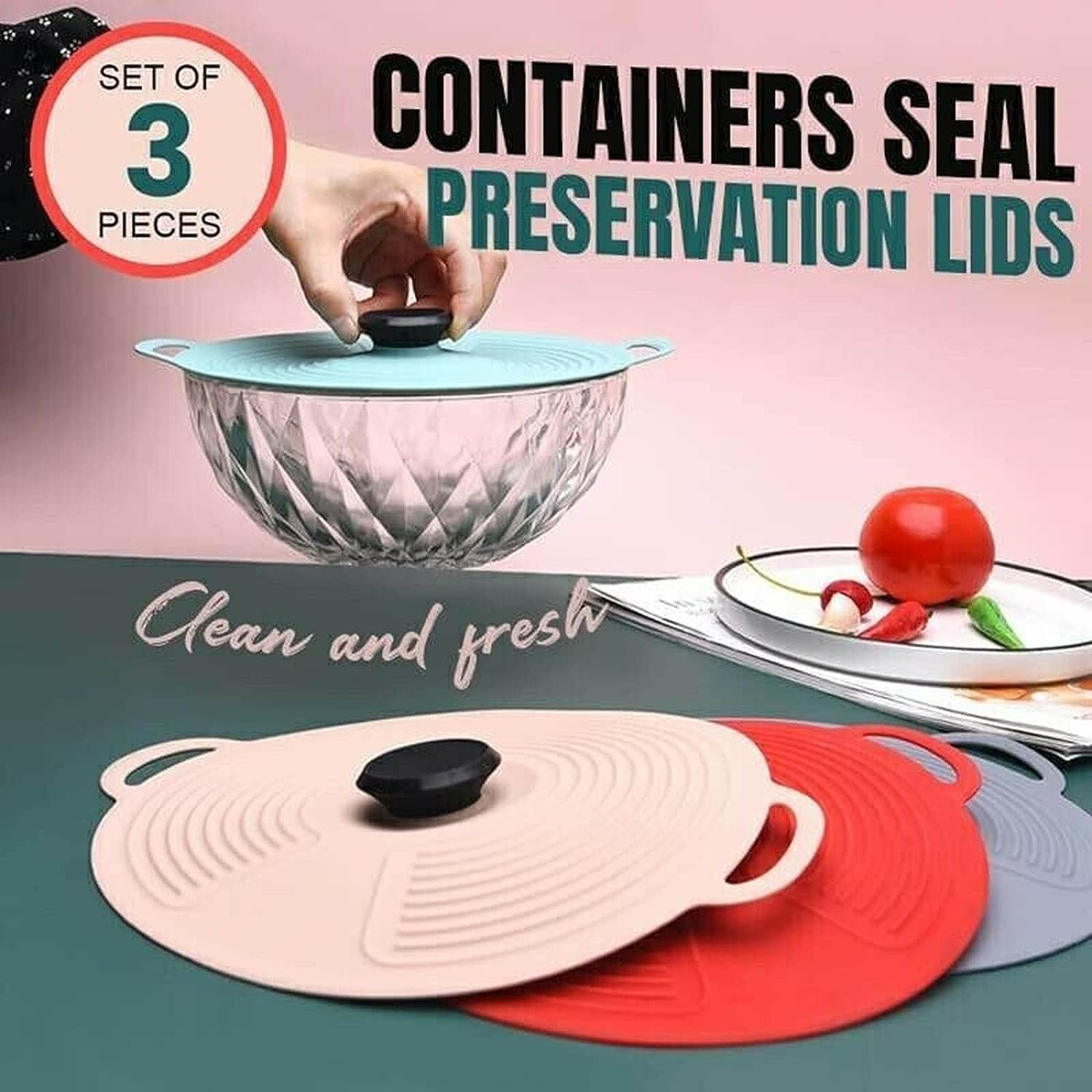 Universal Silicone  fresh Lid