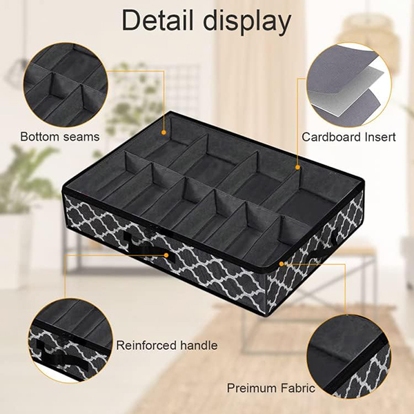 Underbed Shoes Chest of Drawers with Transparent Lid 