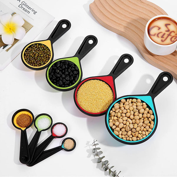 Collapsible Silicone Measuring Cups and Spoons Set 8