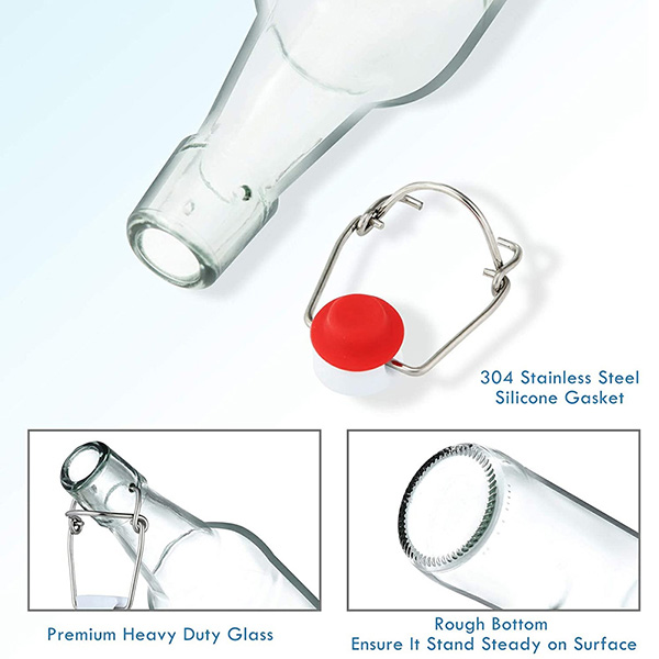 Clear Glass Bottles with Stopper 