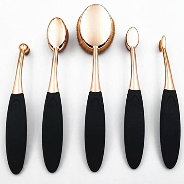 Set of 5 Oval Makeup Brushes