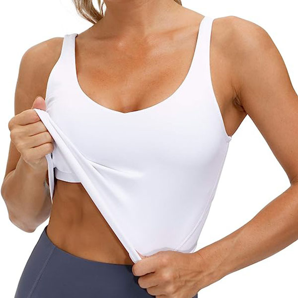Womens' Sports Bra Longline Wirefree Padded with Medium Supp