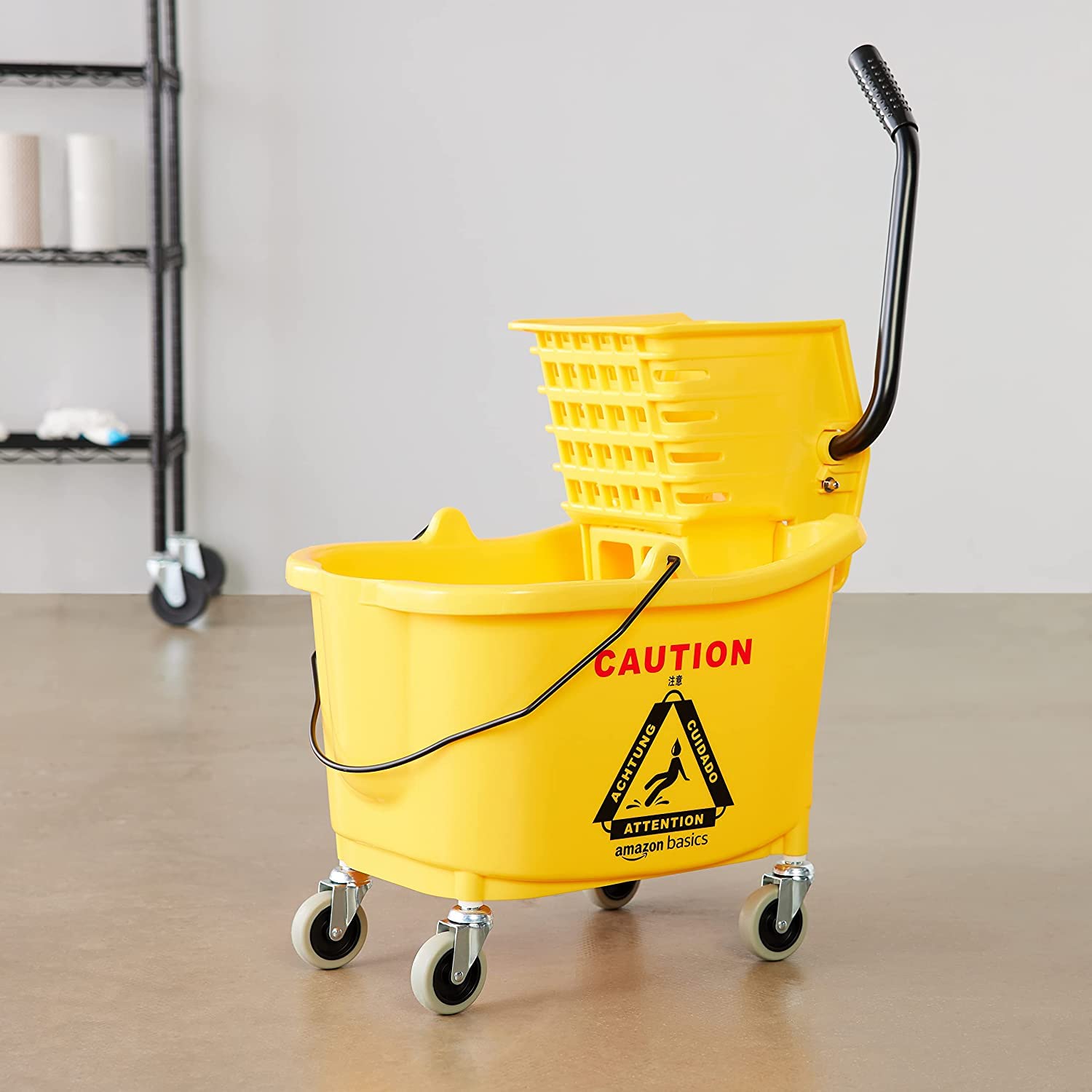 Side Press Wringer Combo Commercial Rectangular Mop Bucket