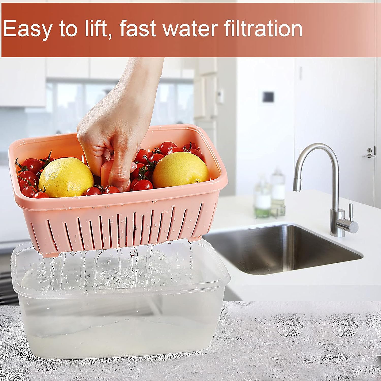 Rectagle drainable crisper
