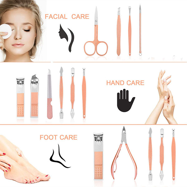 12 Pieces Stainless Steel Manicure Kit 