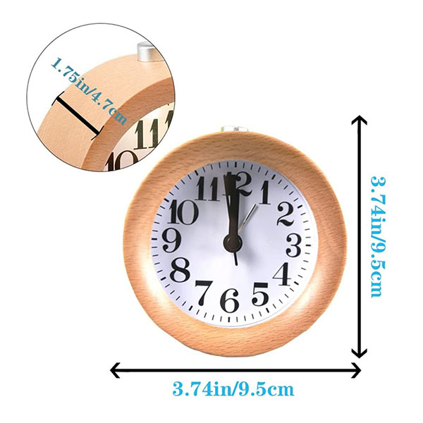 Wood table Snooze Alarm Clock with nightlight