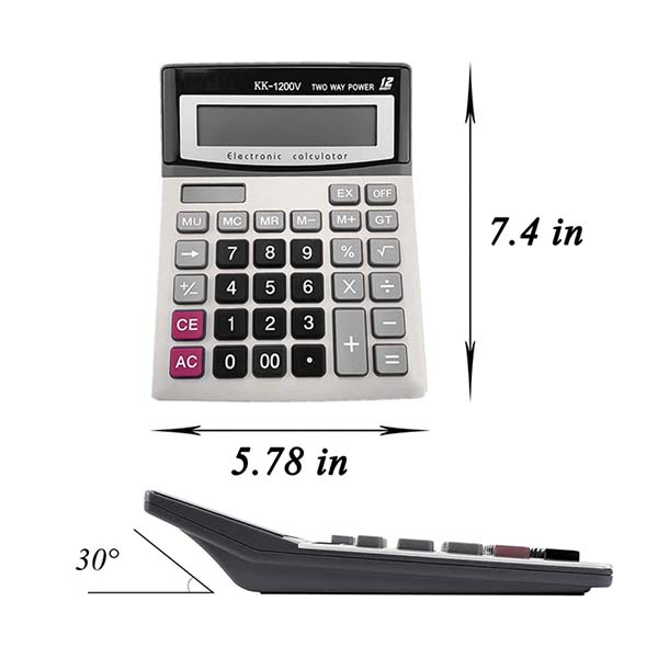 12-Digit Solar Battery Office Calculator