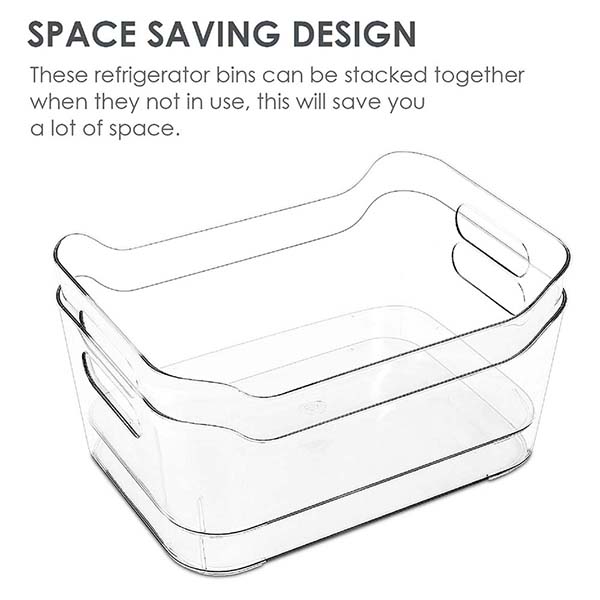 PET Refrigerator Organizer Bins for Kitchen and Cabinet Stor