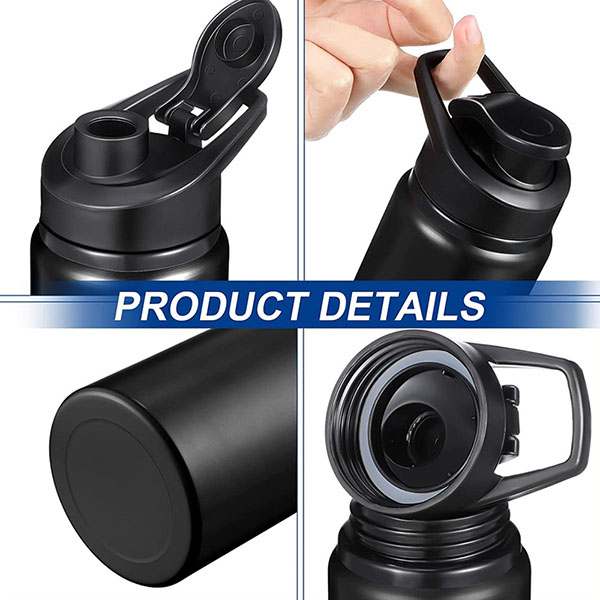 Aluminum sport water bottle with Snap Lids