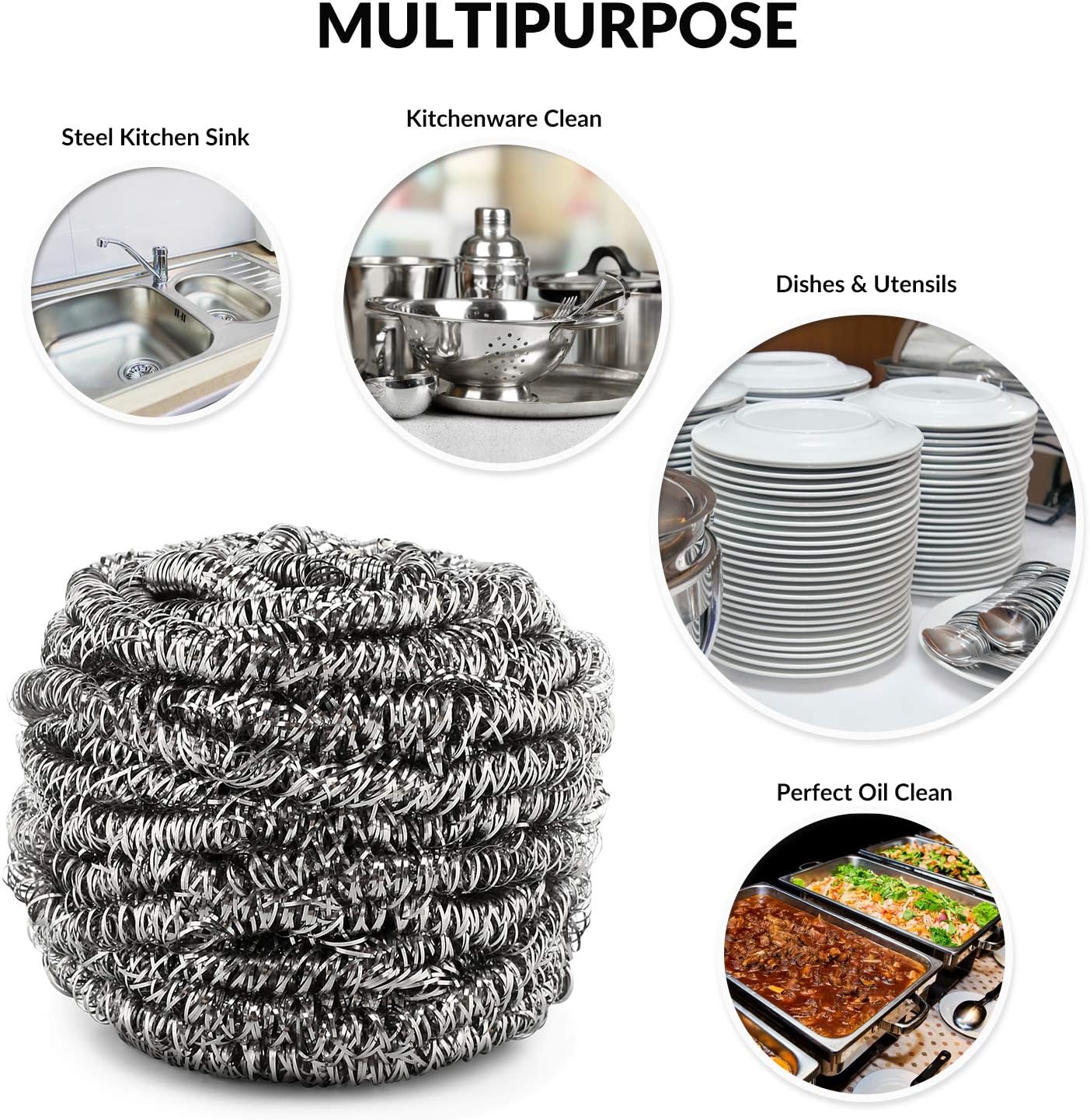 12 Pack Stainless Steel Scourers