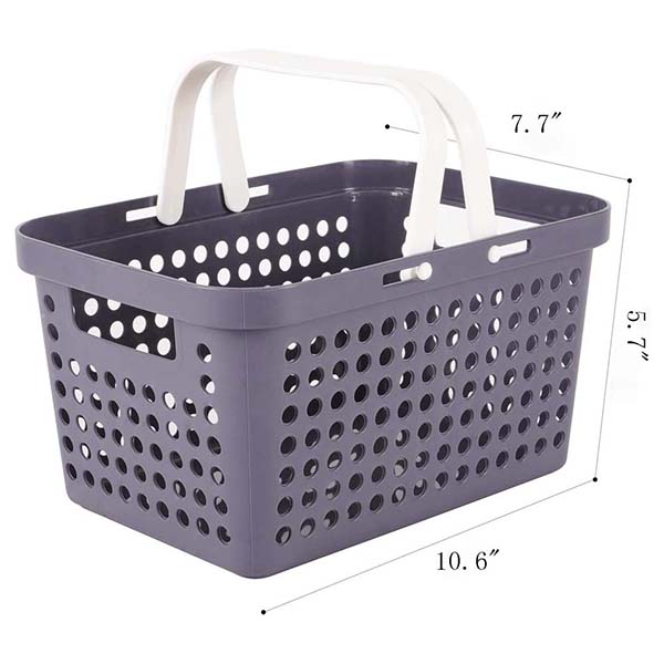 Portable Round hole plastic storage basket with handle 