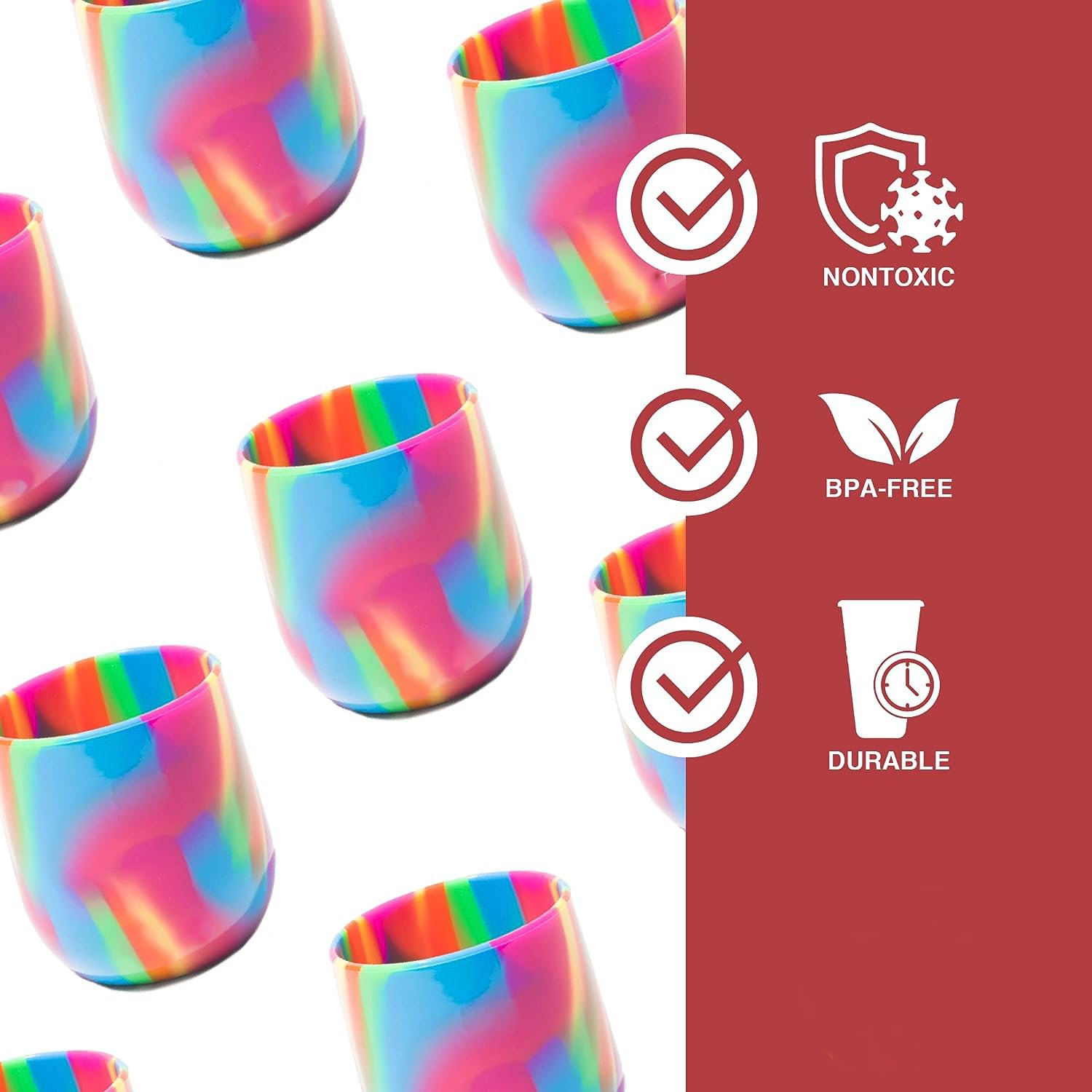 12-Ounce Unbreakable Silicone Wine Glasses
