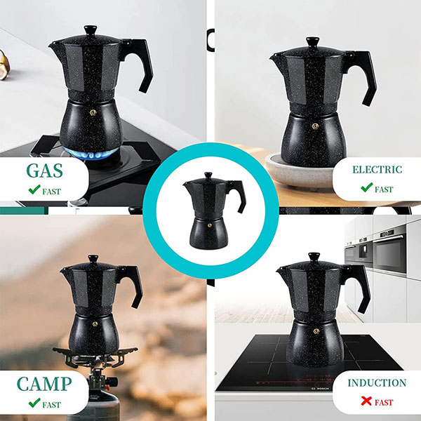 Stone Color Aluminum Moka Pot
