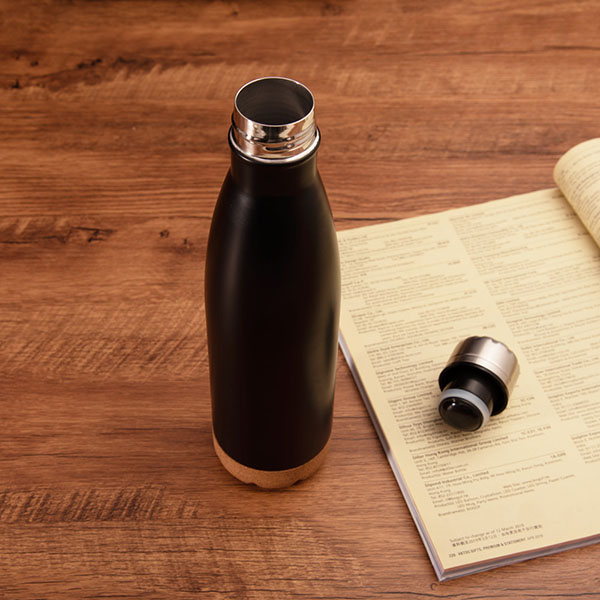 Double Walled Cola Shape Thermos with cork bottom