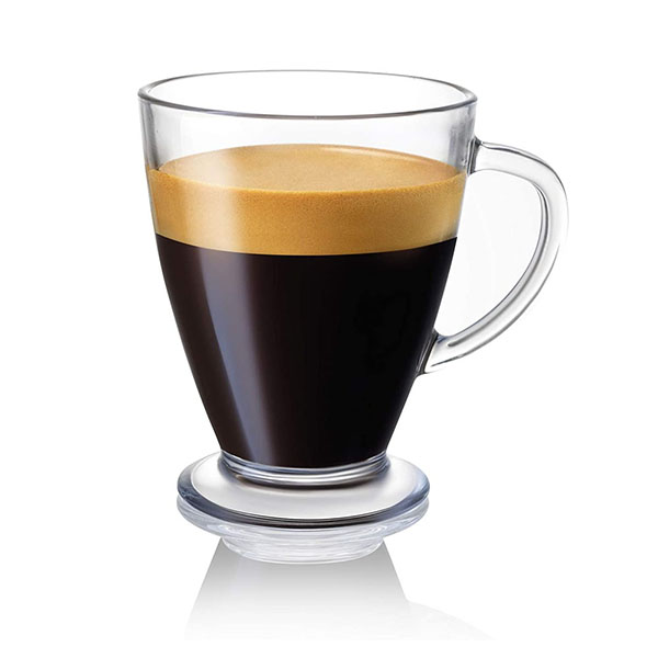 Set of 6 Clear Glass Coffee Cups 16 Oz 