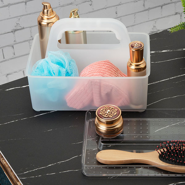 2-layer Bathroom Storage Basket box with Handle