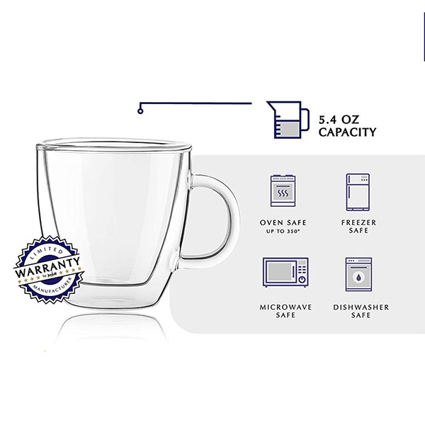 Double Wall Insulated Glasses Espresso Mugs