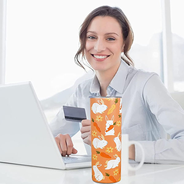 Rabbit Tumbler With Lid and Straw 20 oz
