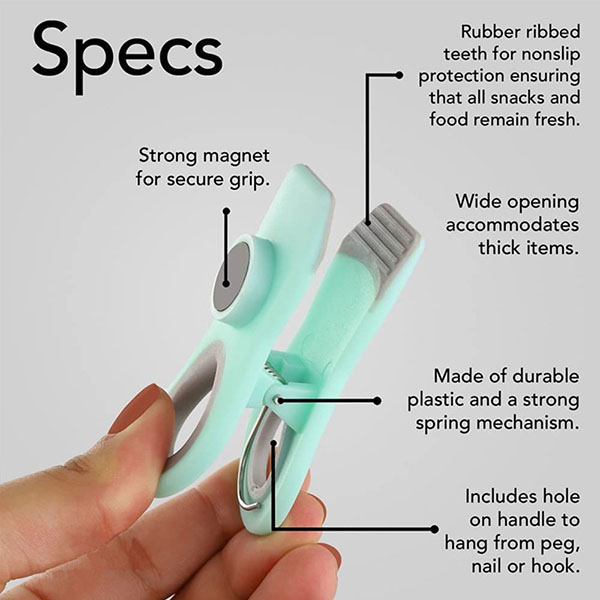 Magnetic bag clips