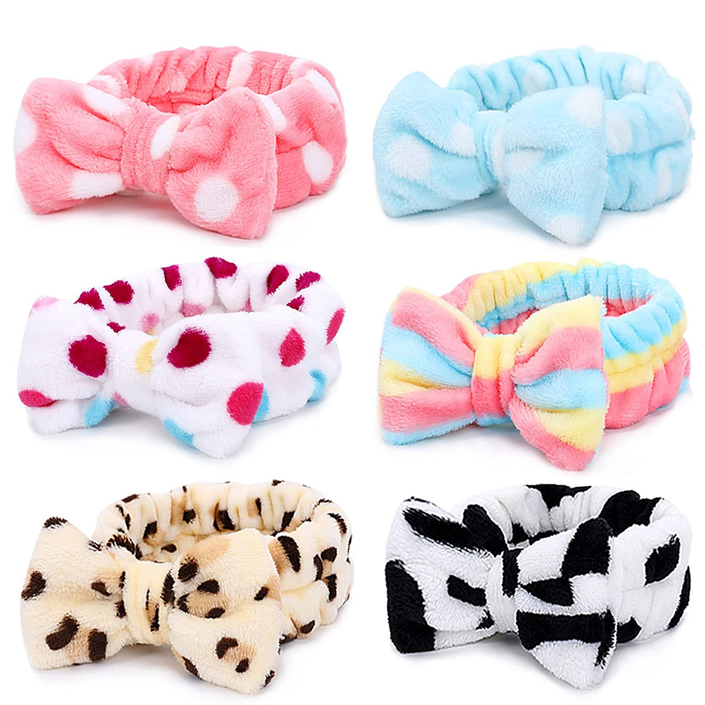  Fleece Bowknot Shower Elastic Hair Band