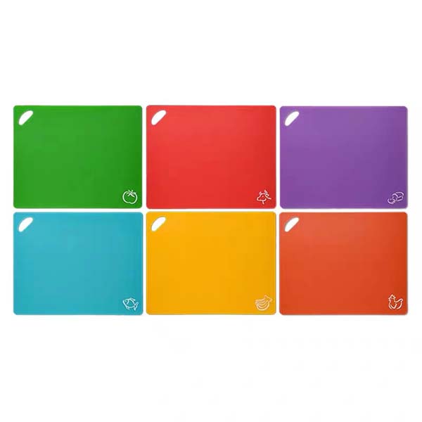 Bamboo Wood Cutting Board Set with 6 Color plastic mat