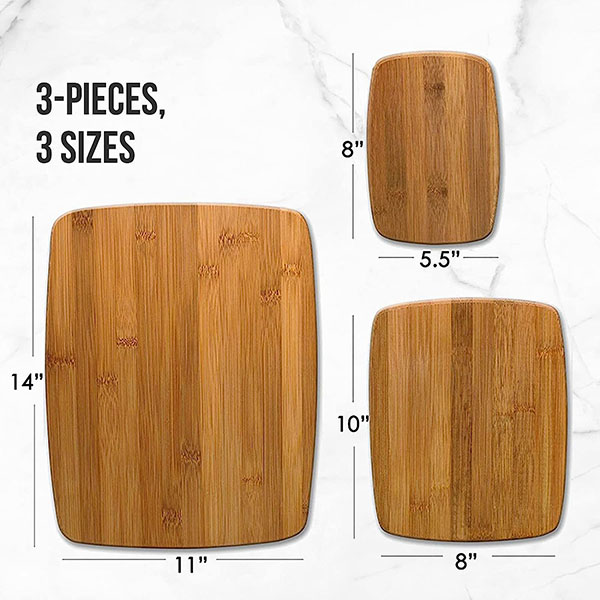 Classic 3-Piece Assorted Bamboo Cutting Board Set