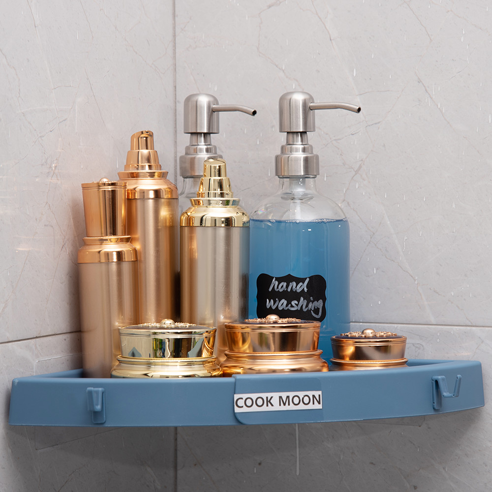 Round Corner Kitchen Bathroom Shelf Self-Adhesive Sticker Ho