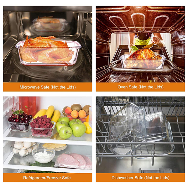  Glass Food Storage Containers with Airtight Snap Locking Li
