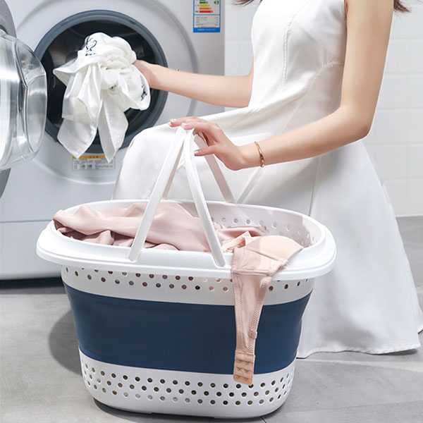 collapsible laundry bucket with handle