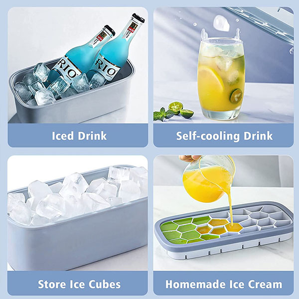 Ice tray with bin and lid