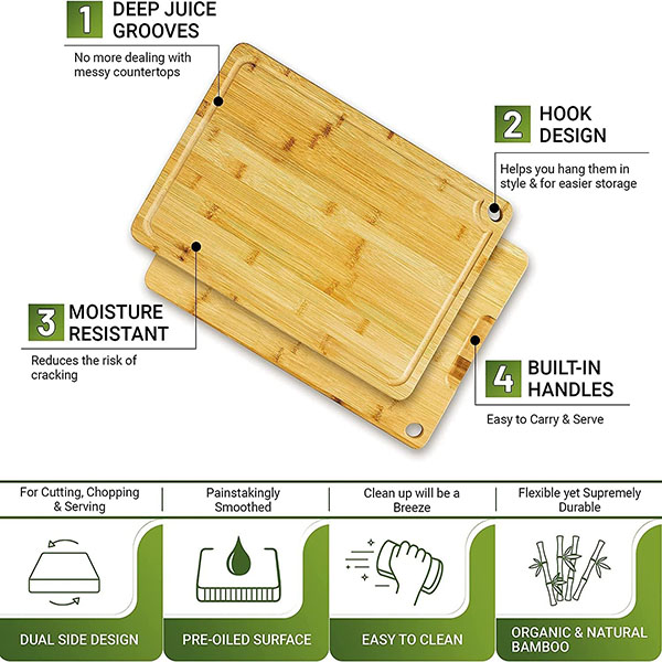 Bamboo Cutting Board Set of 3