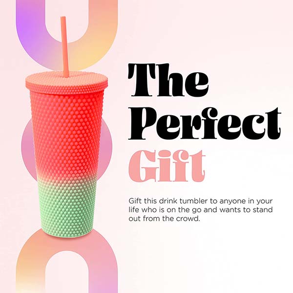 24 Oz Textured Studded Double Wall Tumbler