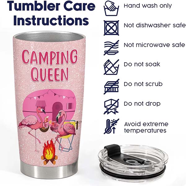 Funny Flamingo Coffee Cup for Camping Lovers Women 