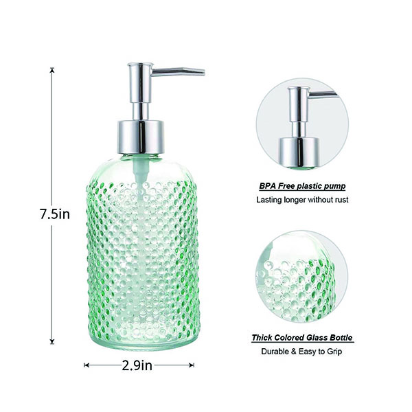 Separate glass lotion bottles